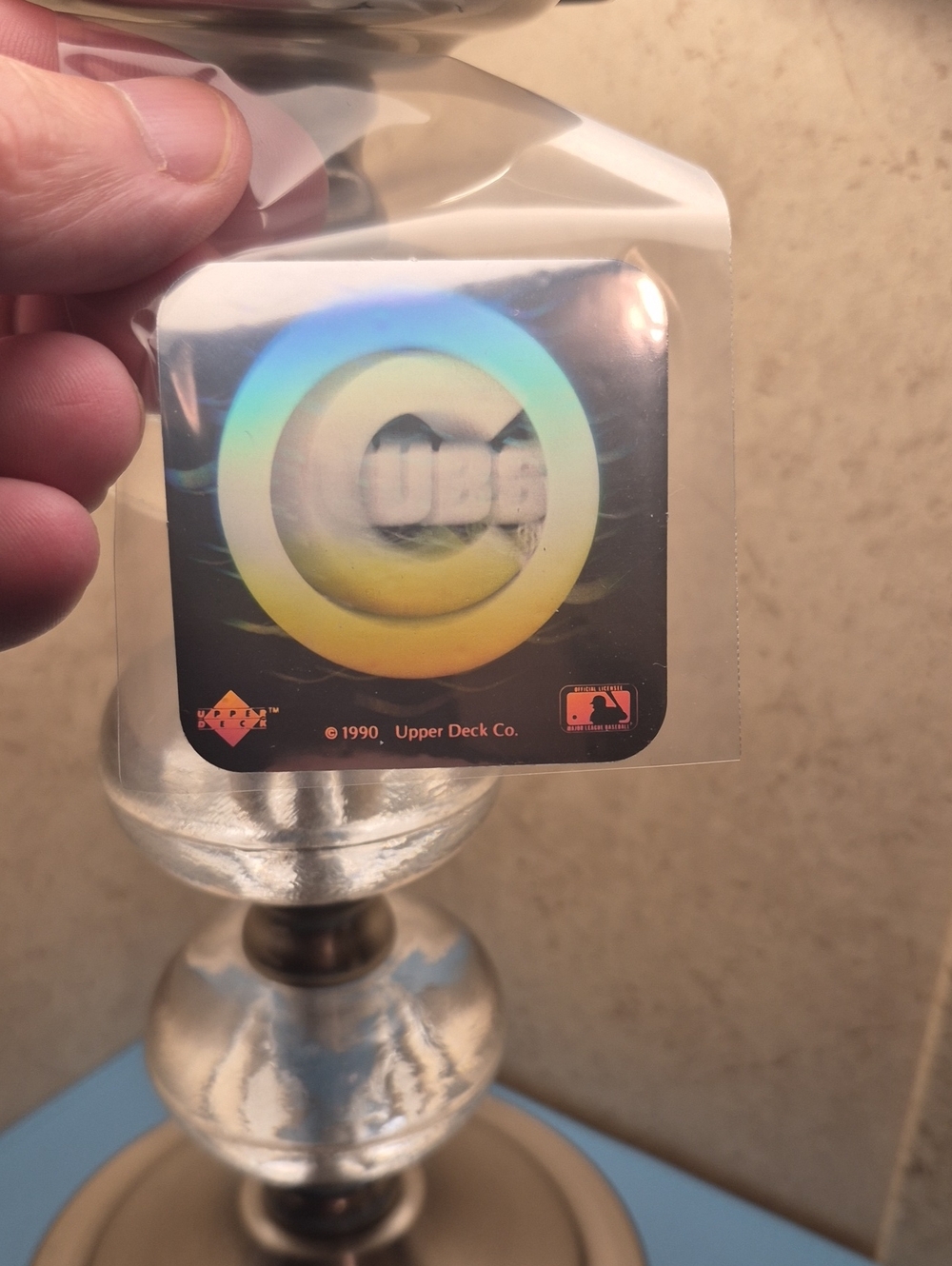 Upper Deck Co. 1990 Holographic Cubs Sticker - Rainbow Circle Logo